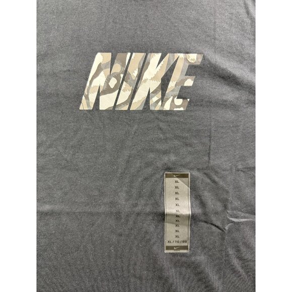 Nike Dri-FIT Shirt Mens Extra Large Black Camo Logo Training Tee DM6236-010 - Picture 2 of 9